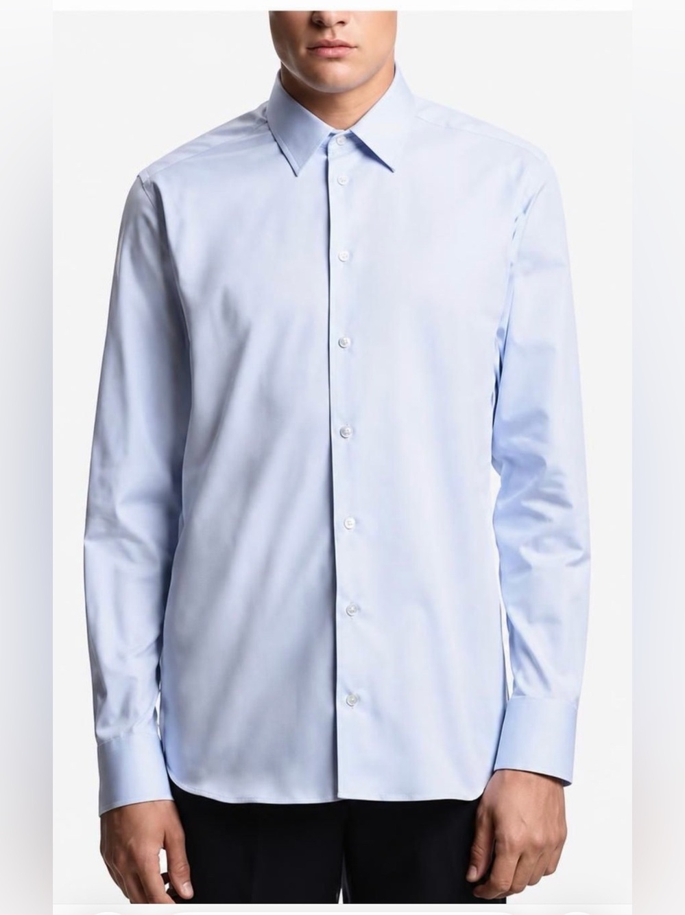 Armani Collezioni Light Blue Long-Sleeve Dress Shirt size M 40/15 3/4
